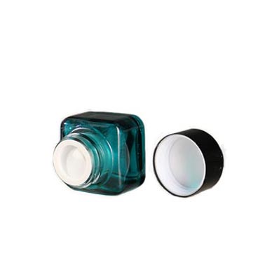 Luxury refillable 15ml glass cosmetic sample jars with black lids for travel kit bulk