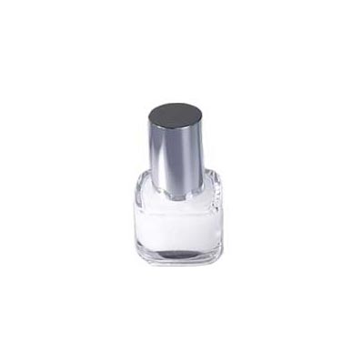 Luxury clear empty square 30ml glass foundation bottle with pump and sliver cap