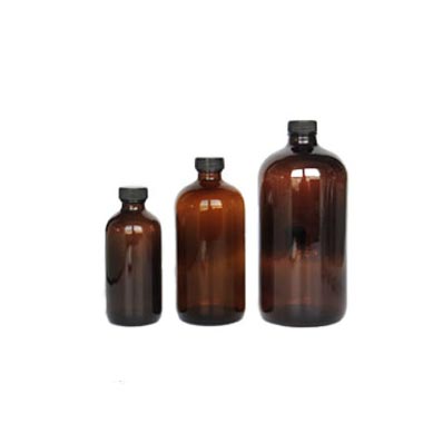 WHOLESALE 500ml amber boston round glass bottle for Coffee/Kombucha