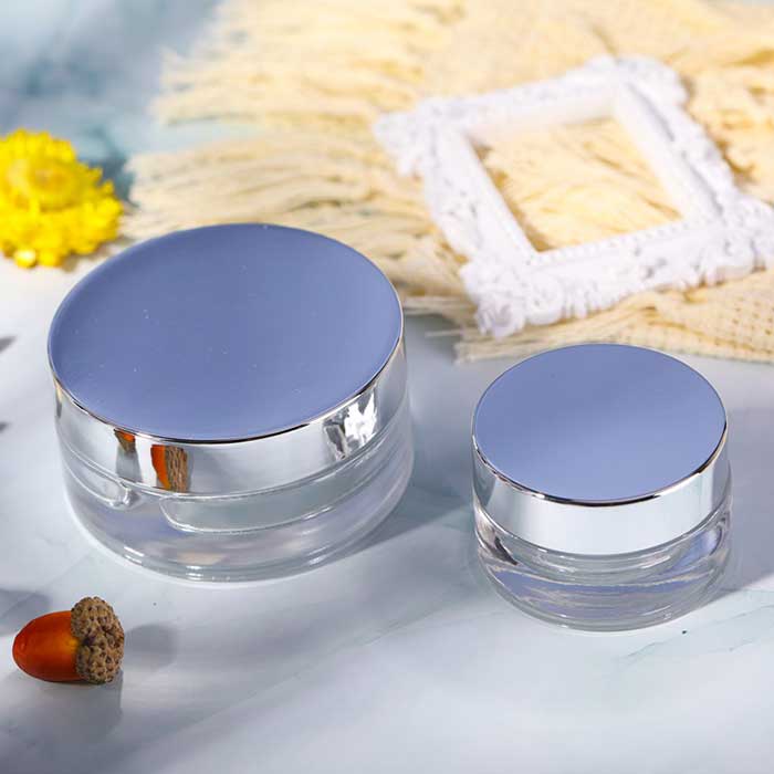 Luxury 20g glass cosmetic containers with lids for beauty storage