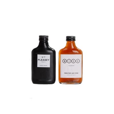 Custom printing 200ml glass flask bottle cold brew coffee glass bottles for sale