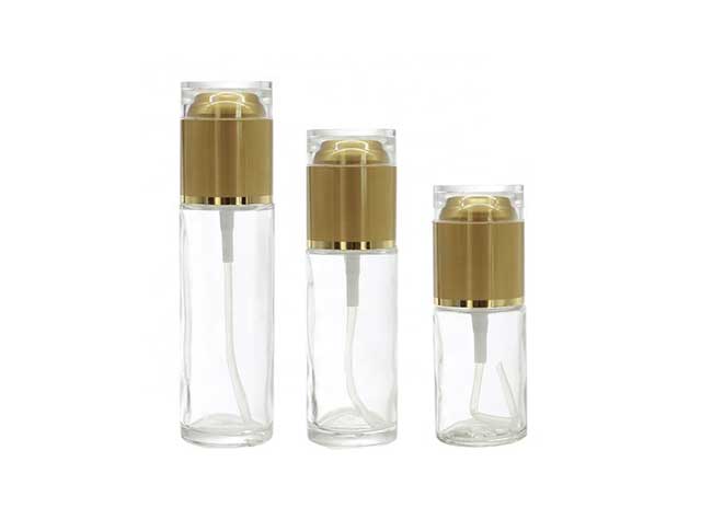 Luxury clear 100ml glass foamer bottles with pump dispenser bulk