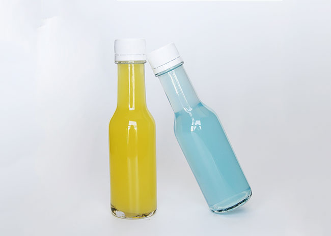 Cheap 200ml fancy glass juice bottle with cap for fruit juice