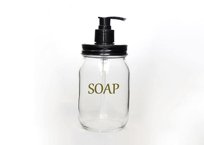 Bulk sale supplier direct 16oz 500ml glass mason jar soap dispenser with lid