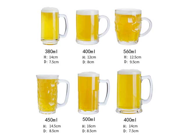 300ml Round Clear cheap Glass Mug Cup beer mug
