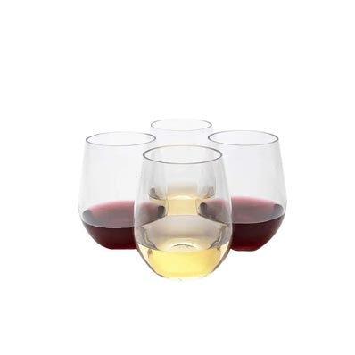 Food safe shatterproof 500ml crystal clear stemless wine glasses for party