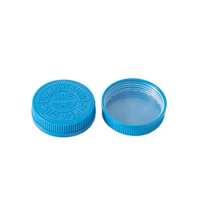 Blue Color Double Wall Ribbed Pressure Screw Cap Child Resistant Cap