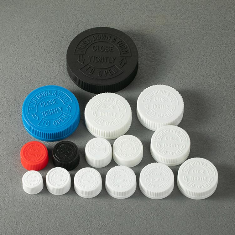 Child Resistant Cap Black White Colored Child Proof Cap CRC Cap