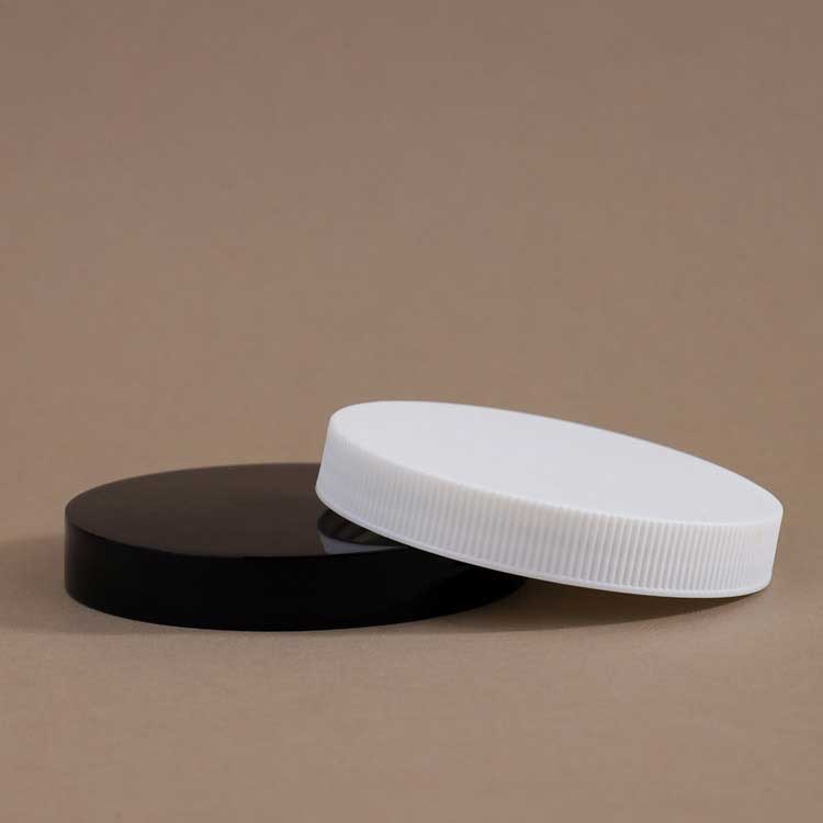 Ribbed Plastic Screw Cap Blank Plastic Cap and Closures Striped Matte Top Lid With PE Foam Liner