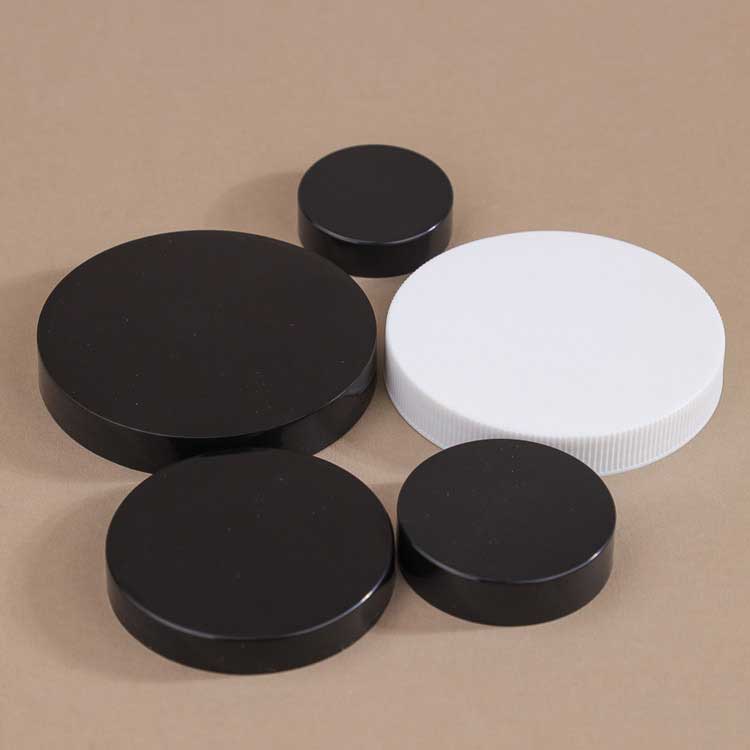 Ribbed Plastic Screw Cap Blank Plastic Cap and Closures Striped Matte Top Lid With PE Foam Liner