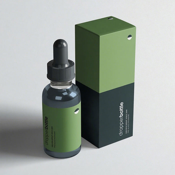 Custom 1 oz Polished Surface Glass Serum Container 30ml 60ml Round Glass Dropper Bottle Label Box ODM Essential Oil 100ml Volume