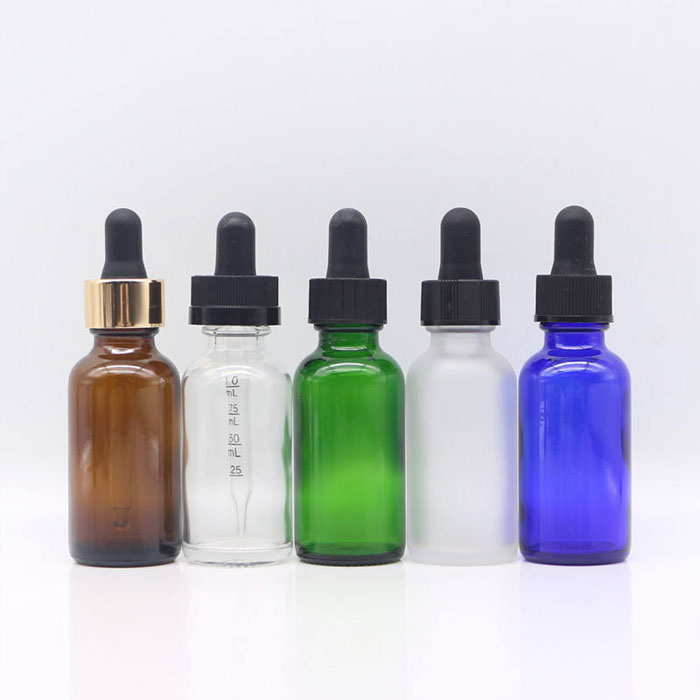 Custom 1 oz Polished Surface Glass Serum Container 30ml 60ml Round Glass Dropper Bottle Label Box ODM Essential Oil 100ml Volume