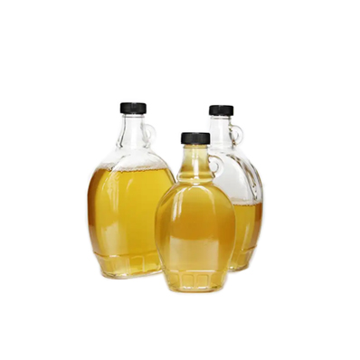 Best clear 500ml glass oil bottle with pourer and measurement for kitchen