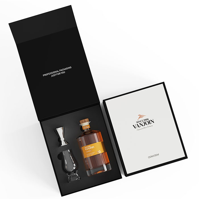 Heavy Base Stripe Glass Decanter with Label T-Top Cork,Elegant Home Bar Accent | Thick, Lead-free Glass Juice Wine Whiskey Liquor Bottle for Home Brewing, Gifting & Display