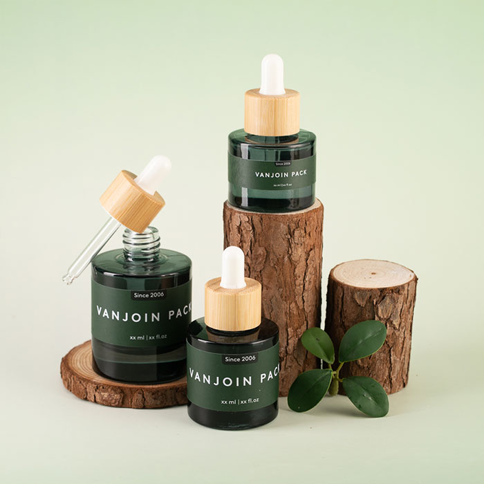 Glass Dropper Bottle, Empty Round Glass Travel Bottles With Eye Droppers, Natural Bamboo Dropper Cap for Essential Oils, Colognes & Perfume,Aromatherapy,Liquids