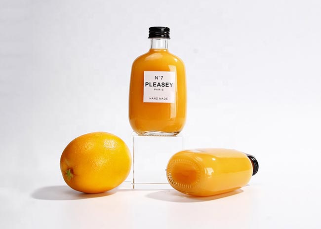 Best reusable 300ml oval flat glass bottle for juicing bulk
