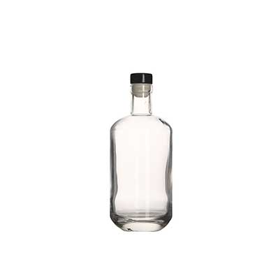 25oz nordic heavy base glass liquor bottle with t-top synthetic cork with bonus regular bottle cork