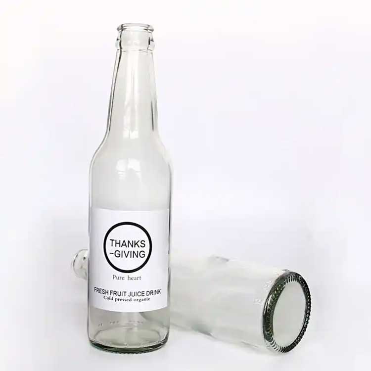 Wholesale clear 200ml glass juice bottle with lid bulk