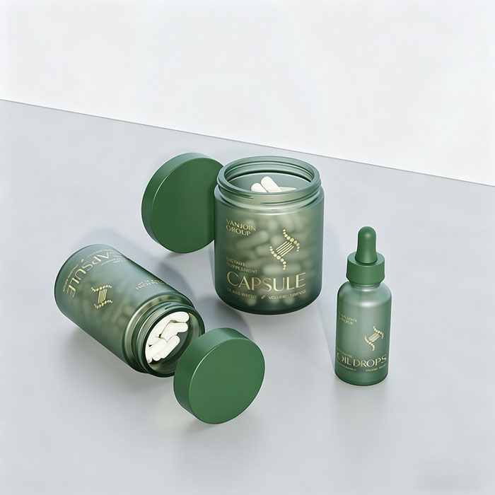 Wholesale Scalp Care Oil Dropper Glass Cosmetic Bottles Frosted Pink Glass Jars Hair and Skin Supplement Bottle Set Magnet Box