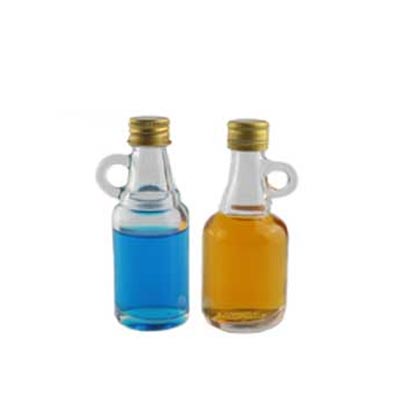Clear 40ml 100ml glass wine bottles with handle and metal caps for vodka whiskey
