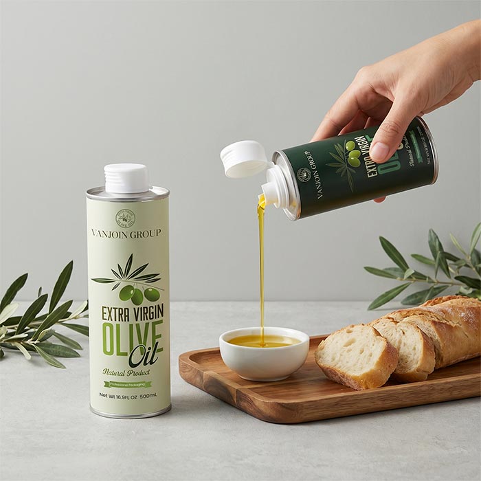 Empty 250ml 500ml Food Grade Metal Oil Tins With Screw Brush Lid for Olive Chili and Walnut Cooking Oil