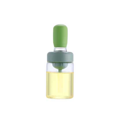 Food grade kitchen silicone dropper measuring olive oil vinegar dispenser glass oil drizzle bottle