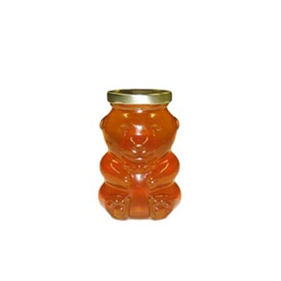 Wholesale clear 8oz glass bear honey jar with dipper