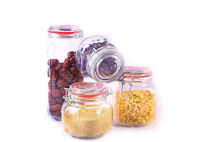 Wide mouth 1800ml glass airtight jars wholesale for coffee/spice/cookies/flour and sugar