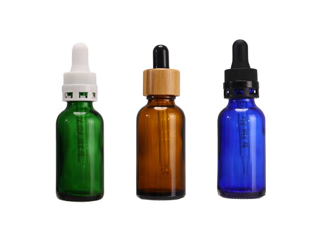 Custom logo colored glass cbd oil bottle with tamper evident dropper