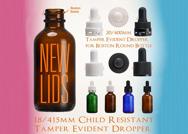 Custom logo colored glass cbd oil bottle with tamper evident dropper