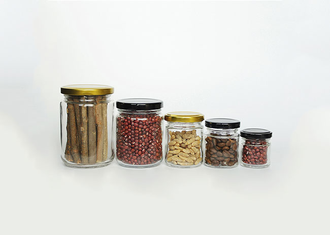 Food packaging container round glass honey jars 30ml-1000ml