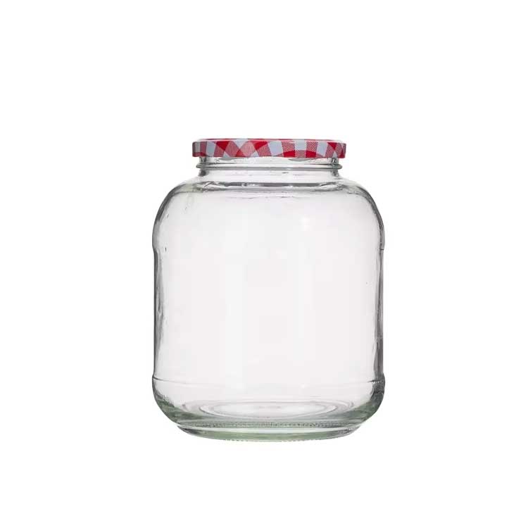 Leakproof large clear round 1500ml glass fermentation jar with lug lid for kitchen