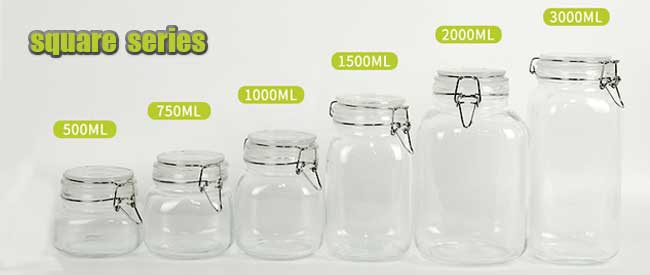 Wide mouth 1800ml glass airtight jars wholesale for coffee/spice/cookies/flour and sugar