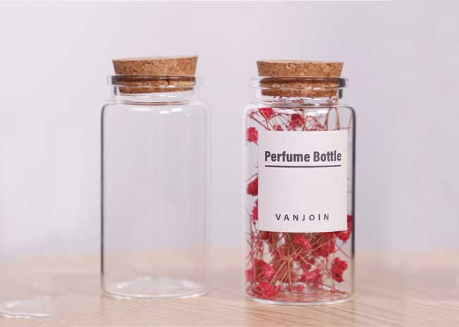 20ml Clear mini glass cork vials for sale