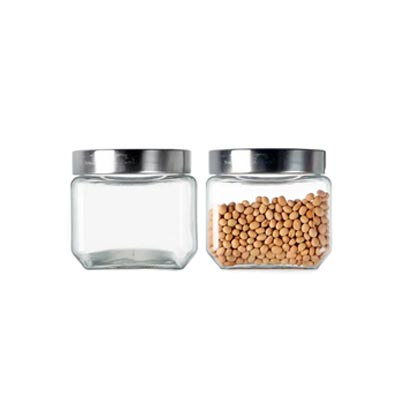 Bulk sale best 700ml food storage square glass pantry jars with screw lids