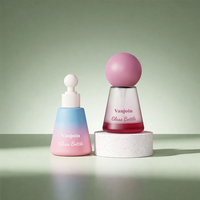 30ml 50ml 100ml Custom Unique Cone Shape Cosmetic Packaging Luxury Skincare Packaging Lotion Pump Bottle With Ball Lid