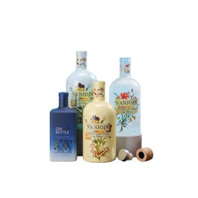 Wholesale 500ml 700ml 750ml 1L Glass Liquor Bottles, custom Wine Bottles with T-Top Cork Stopper, Heavy Base Vodka Whiskey Bottle Dispenser for Beverages, Drinks, Oil, Vinegar, Kombucha Beer