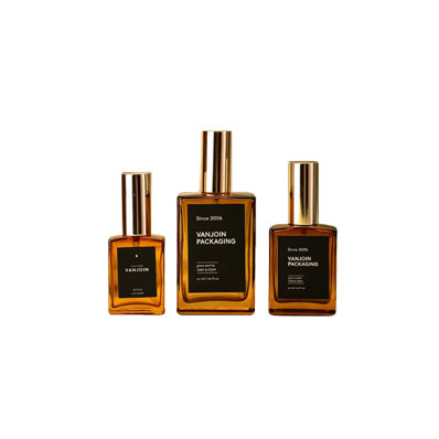 Refillable Glass Mist Spray Bottle 30ml 50ml 100ml Skincare Packaging Perfume Glass Bottle Square Spray Bottle with Label