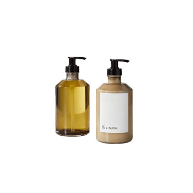 Custom Glass Pump Bottle, Clear Empty Hand Soap Dispenser Refillable Lotion Body Oil Dispensers for Lotion Shampoo Body Wash Hand Dish Soap Kitchen