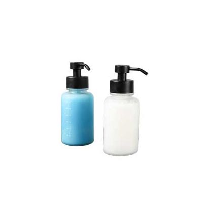 Bulk sale 350ml glass soap dispenser bottles with black pump for liquid lotion 