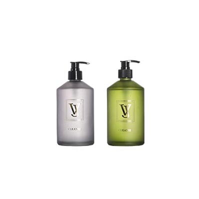 Custom design oblique shoulder matted 200ml 500ml glass soap dispenser