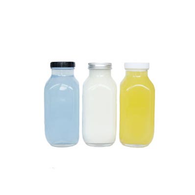 Cheap 16oz square empty glass beverage bottles in bulk