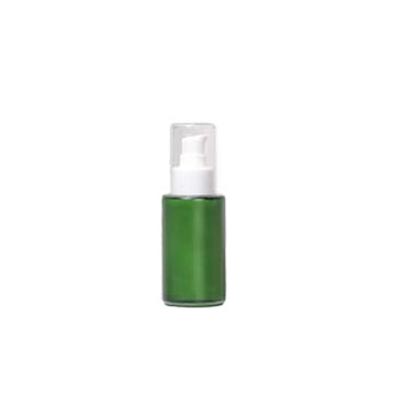 Wholesale 60ml frosted green glass toner pump bottle for skincare