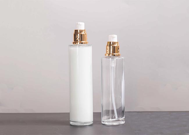 Refillable clear small 15ml glass skincare bottle for cosmetic packaging
