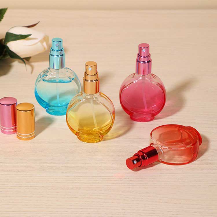 Hot selling colored small refill 15ml gradient ramp glass perfume bottle