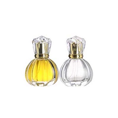 Unique design pumpkin shape mini refillable 50ml glass room spray bottles with gold dispenser