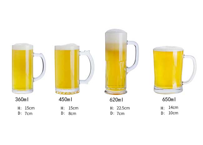 Heavy base 300ml clear cheap glass beer mugs for sale